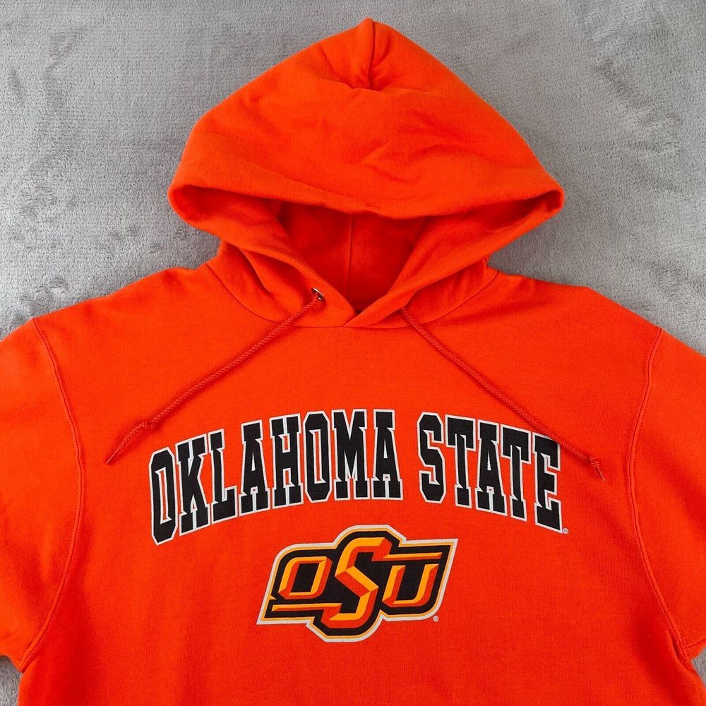 Oklahoma State Cowboys Hoodie Men Large Orange Champion Sweatshirt Fleece NWOT